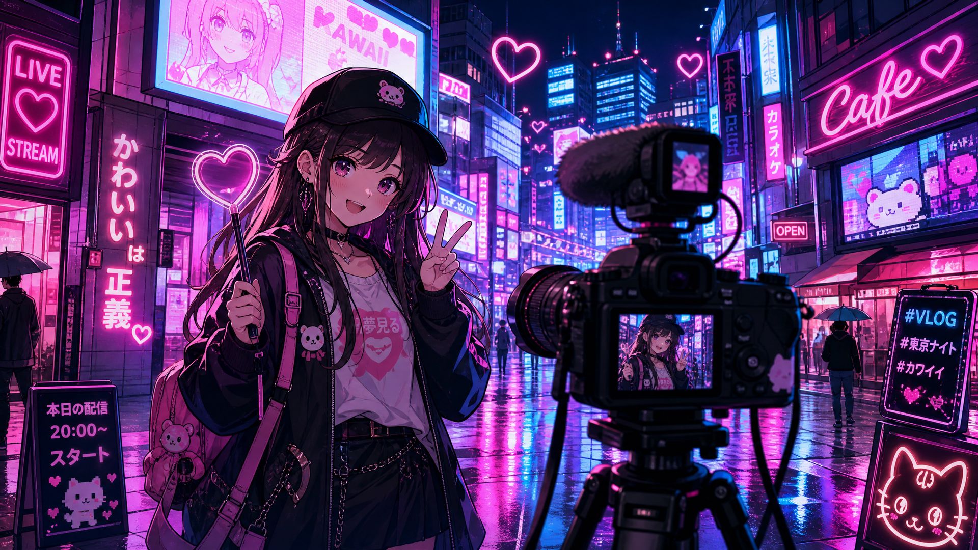 少妇城市夜景Vlog拍摄全流程视频演示